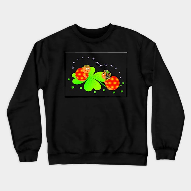 Adorable lady bug four leaf clover design Crewneck Sweatshirt by NYC Urban Expat